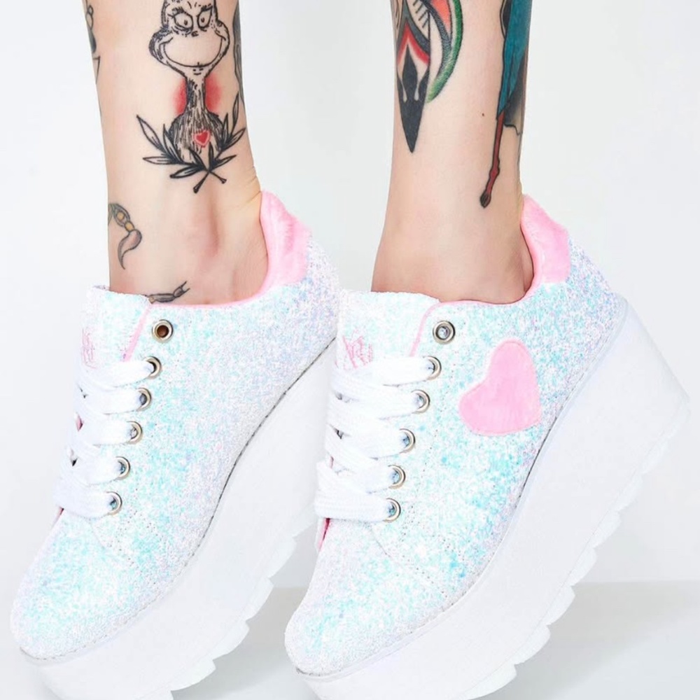 YRU Lala platform glitter sneaker M8 W10